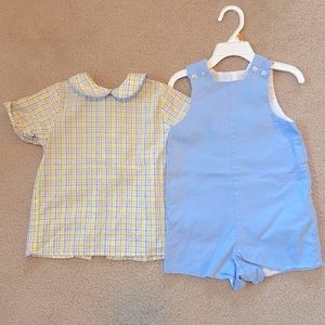 Bailey Boys Easter Jon Jon with Spring Plaid Shirt